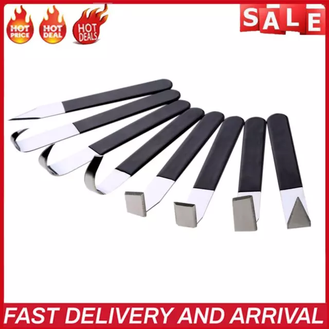 8 Pcs Stainless Steel Pottery Clay Sculpture Carving w/Rubber Handle