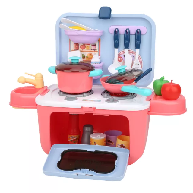 (7945)Kids Kitchen Playset Cooking Pretend Play Toy Picnic DIY Light Sound Child