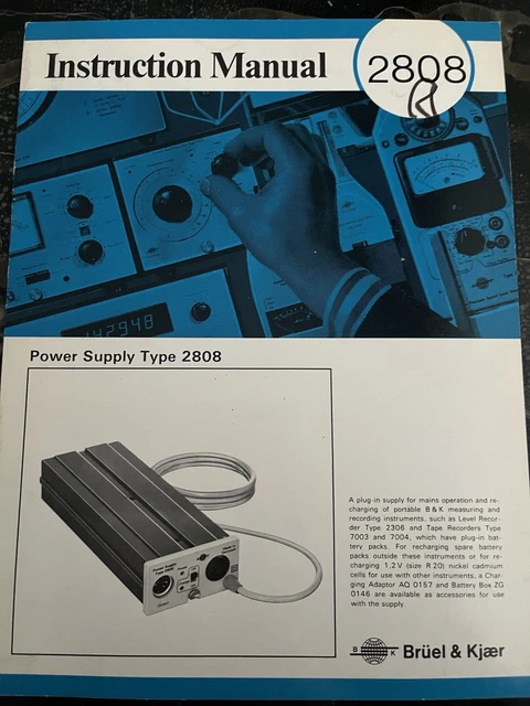 Manuel D'instructions Original Bruel & Kjaer 2313+ BZ 7005 – En Anglais (Occasion)