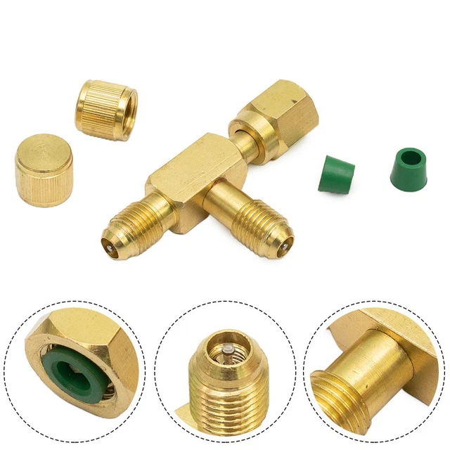 Type Adapter 1/4X1/4X1/4 SAE Flare Add Gauge Deep Vacuum Pump Manifold NPT 1 Pcs