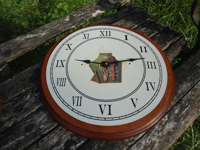 Pendule Murale Bombée En Véritable émail - Mécanisme Quartz, Motif Au Choix, Fabrication Française