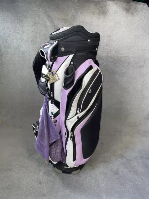 Powerbug Ladies Golf Club/Cart Carry Bag, Pink/Purple/Black 14 divders