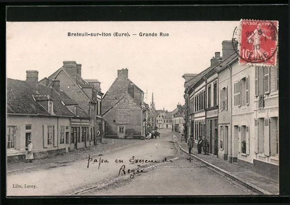CPA Breteuil-sur-Iton, Grande Rue 1910