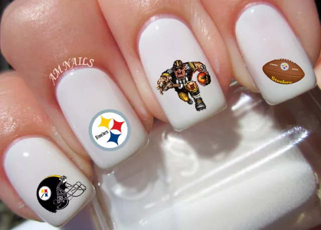 6. Steelers Nail Decals - wide 8