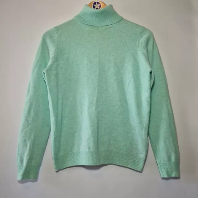 M&S Collection Pullover aus reinem Kaschmir Größe 10 neuwertig grün/blau Poloausschnitt Rollhals