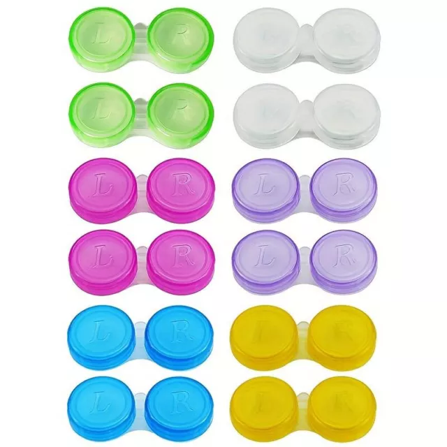 20x Contact Lens Cases Holders Storage Soaking Box Travel Solution L+R