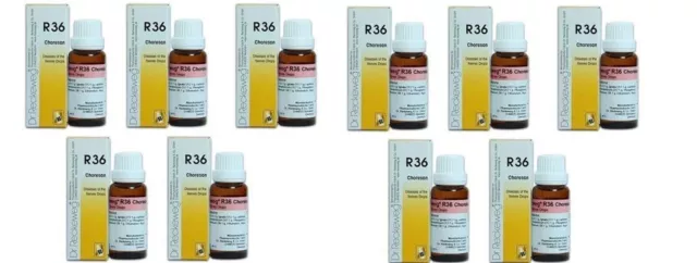 Pack de 10 gouttes homéopathiques en vente libre Dr Reckeweg R36 22 ml...