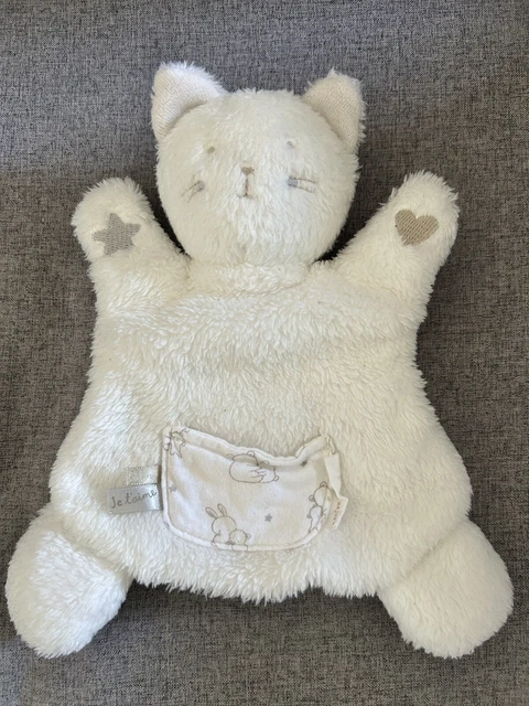 Doudou Marionnette Chat SERGENT MAJOR  Blanc