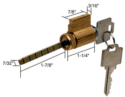 CRL Cylinder Lock with Compatible Keyway, 1-1/4" Long Cylinder, Keyed Alike