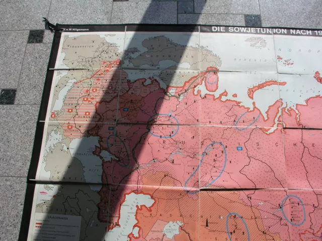 Carta da parete Unione Sovietica dopo 1939 197x120c 1970 russia vintage wall map card chart 2