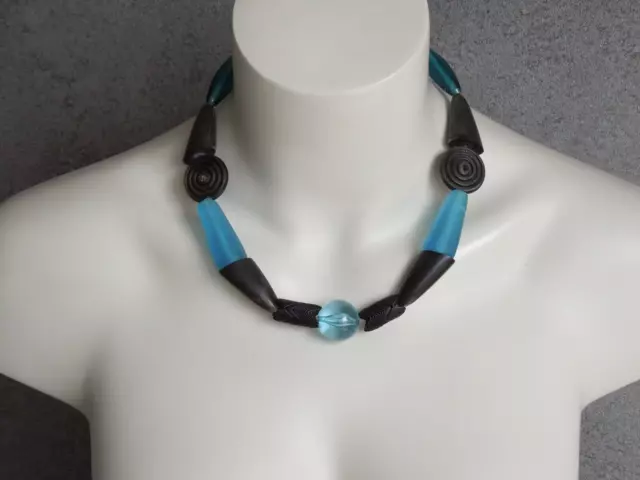 Vintage Collier,Kette Langani mit der schwarzen Perle verschiedene Elemente 49cm