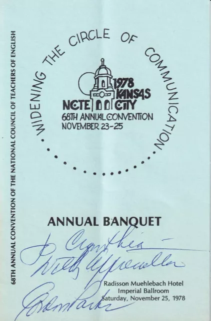 GORDON PARKS Author, Photographer & Composer autographed banquet program, 1978