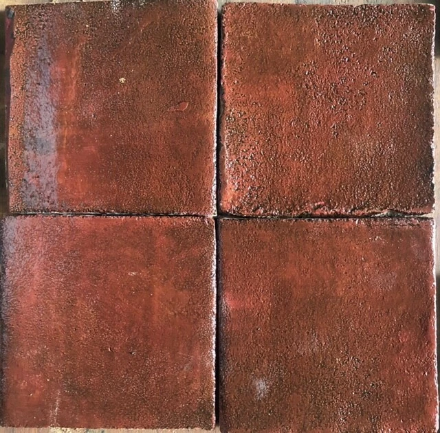 4x4 Cottage Craft Tile Arts and Crafts Red Kitchen Fireplace Wall Tile 18 pcs