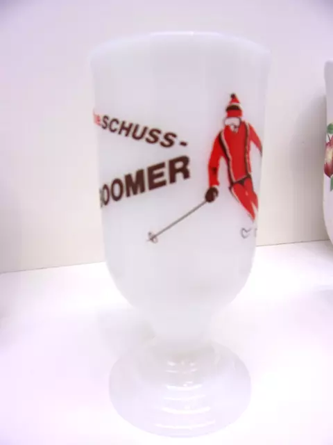 1960s Dr Pepper Bacardi Rum The Schuss BOOMER Skiing Advertising Milk Glass Mug 2