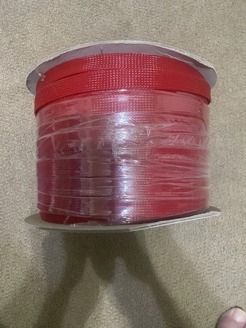 100 Ft 3/4" Red Braided Expandable Flex Sleeve Wiring Harness Loom Flexable Wire