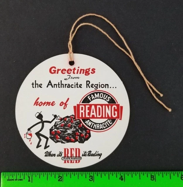 Vintage Famous Reading Anthracite Coal Mining Miner Company Name Tag PA