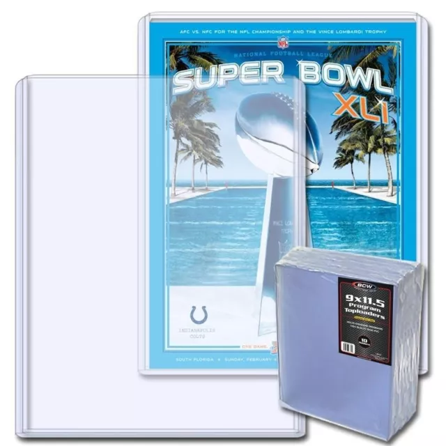BCW Program / Magazine Topload Holders 9 x 11.5" 10 Protection Storage Sleeve