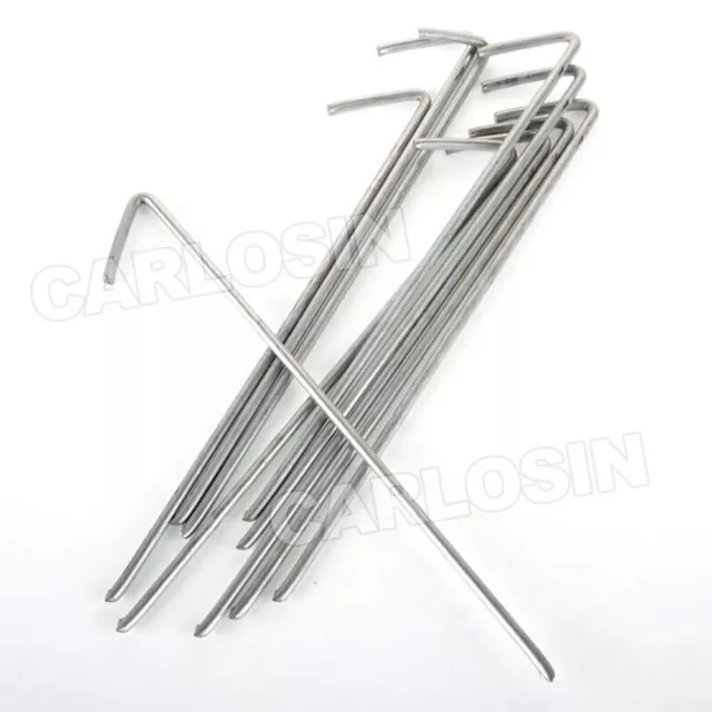 50Pcs Tent Pegs Heavy Duty Galvanised Steel Ground Camping Stakes Outdoor Nail 2