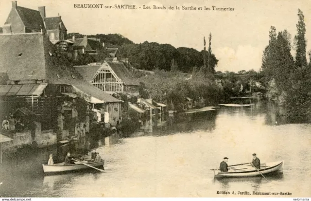 11606 cpa 72 Beaumont Sur Sarthe - les Bords de la Sarthe et les tanneries