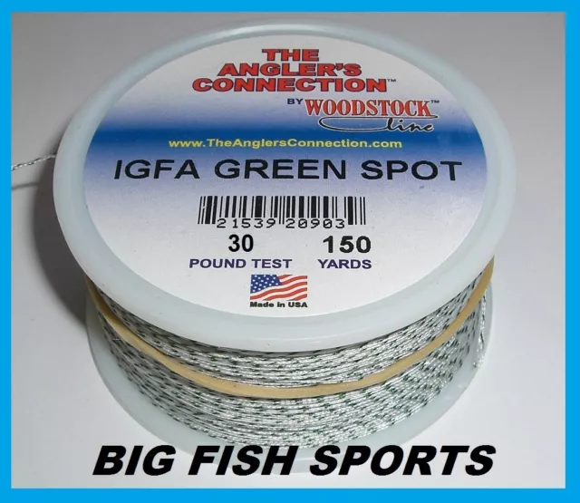 WOODSTOCK BRAIDED DACRON IGFA Fishing Line Green Spot 130lb-150yd FREE USA  SHIP! $23.99 - PicClick