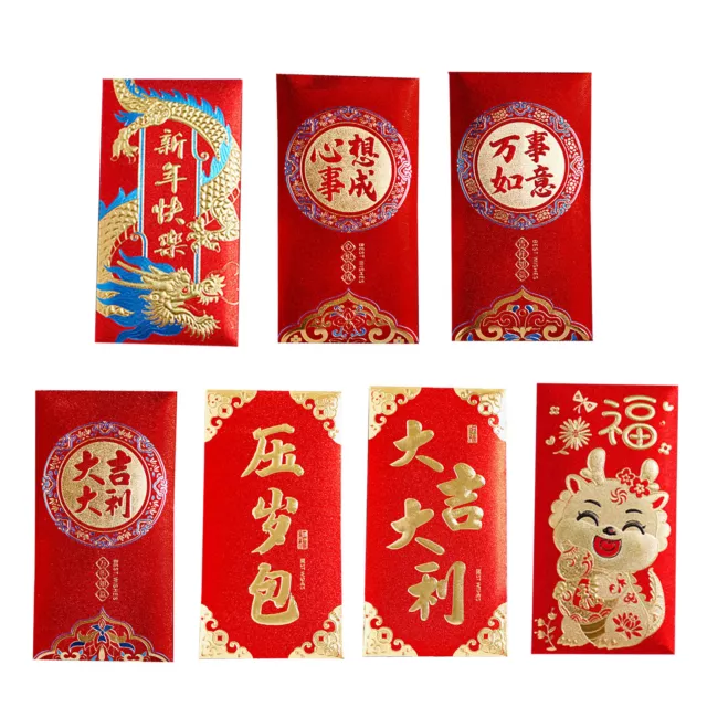 6PCS Chinese Red Envelope Red Pocket - 2024 Year of Dragon Lucky Money