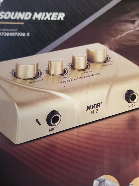 NKR N-2 Karaoke Sound Mixer 2 Microphone Inputs Echo Effect.