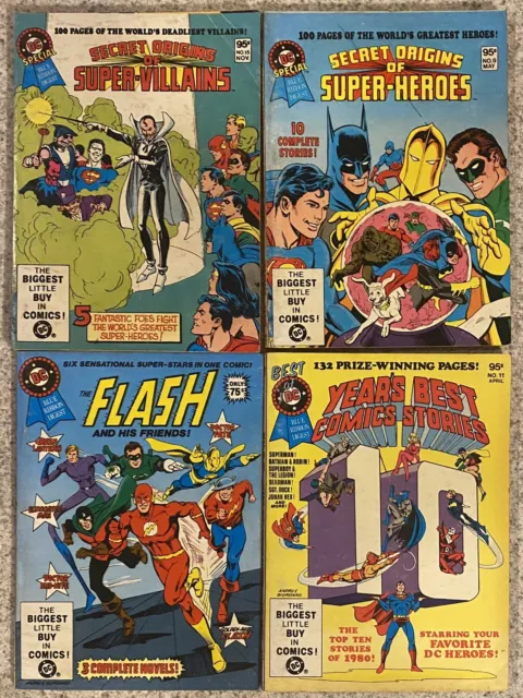 LOT of 4 DC Blue Ribbon Comic Digest SECRET ORIGINS Years Best Stories FLASH VF-