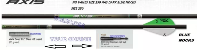 4 MM  AXIS LONG RANGE MATCH GRADE SHAFTS w/ HALF-OUTS EASTON
