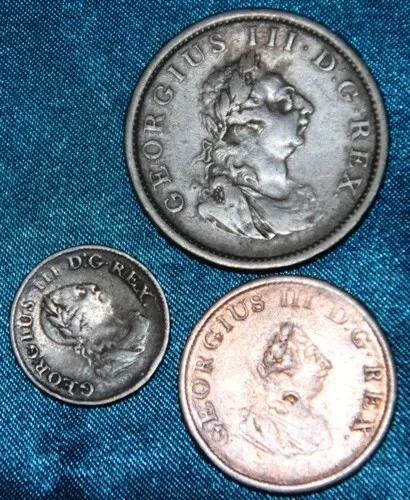 IRELAND - 3 x Coin Mix  (George III)