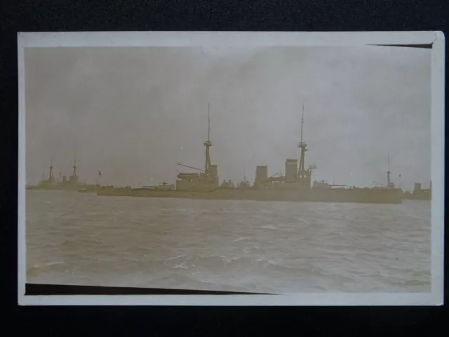 Royal Navy Fleet & Battlecruiser Possible WW1 HMS INFLEXIBLE - Old RP Postcard