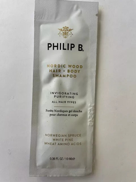 Philip B. Nordic Wood Hair + Body Shampoo 6-Pack Each 10 ml Sealed FreeShip 2