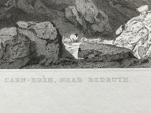 Carn-Breh, near Redruth, Cornwall, Antique Print, c1831 2