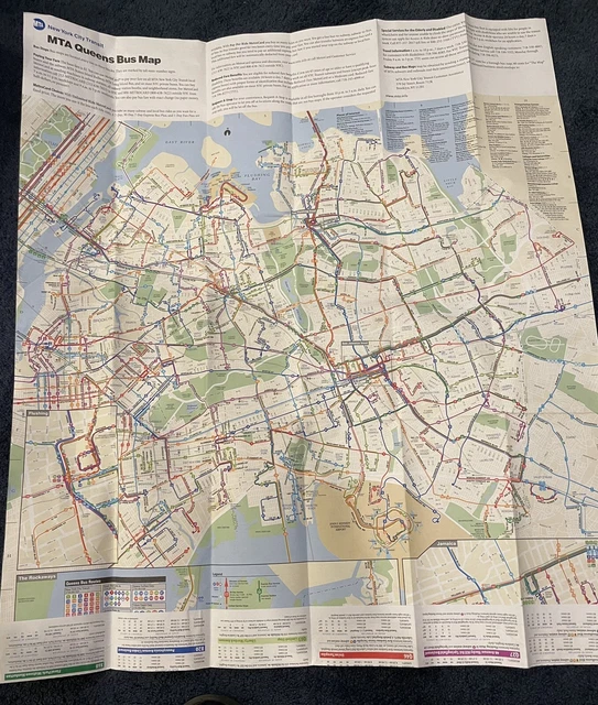 MARCH 2004 QUEENS BUS MAP NYC-TRANSIT Routes Schedules MTA £6.66 ...
