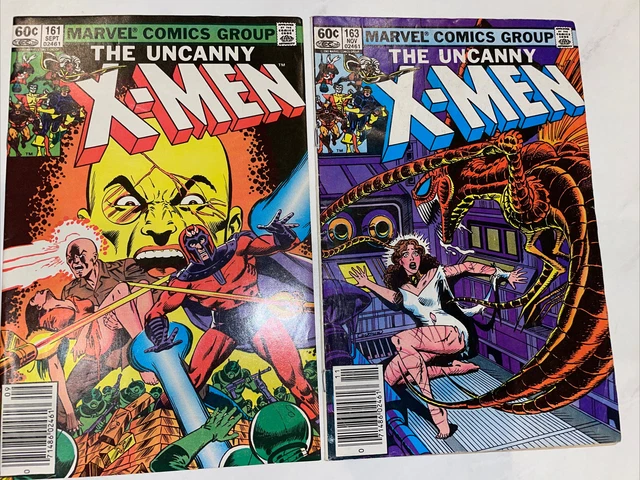 Uncanny X-Men #161 & 163 (1982, Marvel Comics) Newsstand Copies