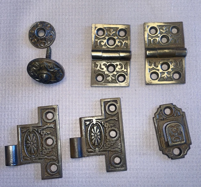 Antique Vintage Shutter Window Hardware Mixed Lot Eastlake Victorian