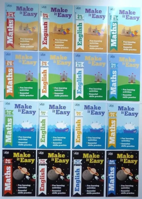 Easy Home Learning Maths English Workbooks Nursery Primary School KS1 KS2 New 3