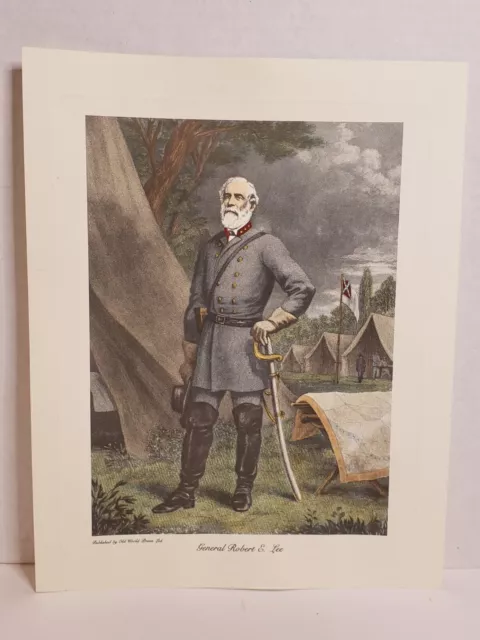 General Robert E. Lee Hand-Colored Engraving American Civil War Confederacy
