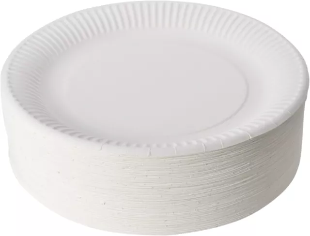 Jetable Assiette en Carton 16-23 CM Blanc Frischfaser Stabil pour Catering Snack
