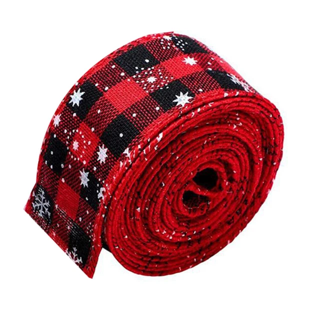 Rot Schwarz Plaid Band Xmas Tree Decor Urlaub Verdrahtete Band