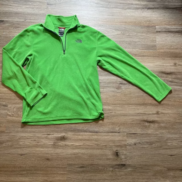 THE NORTH FACE Fleece 1/4 Zip Pullover Sweatshirt Sweater Mens Green ...