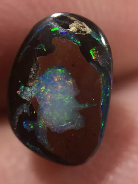 1.6tcw Australian Yowah Boulder Opal - reds sparkle  8mmx 5.7mm