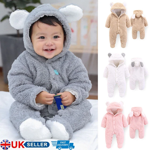 Tuta con cappuccio neonato bambino bambina bambini orso tuta vestiti abiti