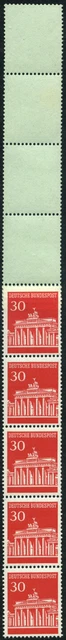 Bund Brandenburger Tor planatol 30 Pf Rollenende 5+4 türkis,  MiNr 508w