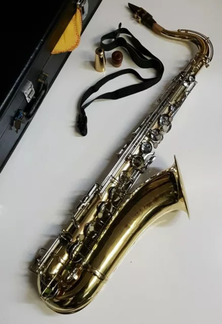 Adolphe Saxophone Bb Tenor 673 by Selmer Brass Body & Hard Case Full Outfit Rare 2