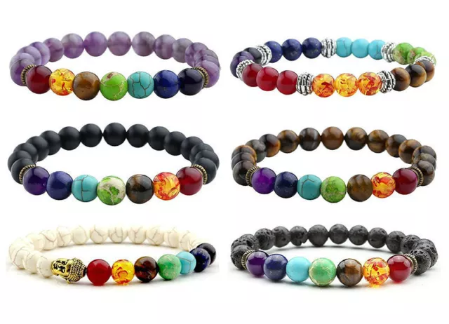 Healing Balance Beads 7 Chakra/Yoga Bracelets, Choice of 6 Styles, US Seller