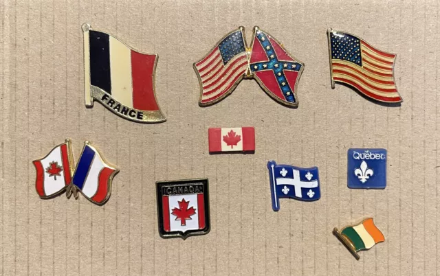 Lot de 9 pins "Les drapeaux"