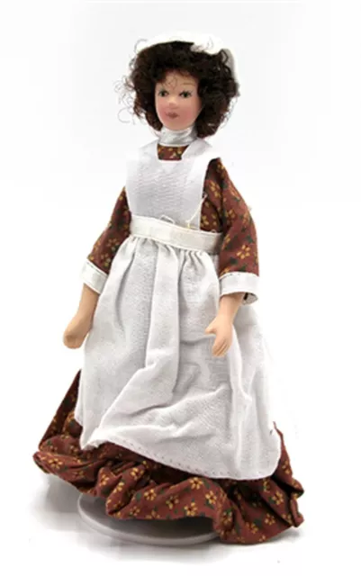 Victorian Cook In A Brown Dress Tumdee 1:12 Scale Dolls House Miniature Kitchen