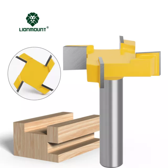 1/2" 12mm 8mm T Slotting Router Bit 4-Wing CNC Spoilboard Surfacing Cutter