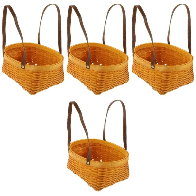 Confezione da 4 cesti per dessert in tessuto cesto da picnic in bambù cesti intrecciati fatti a mano
