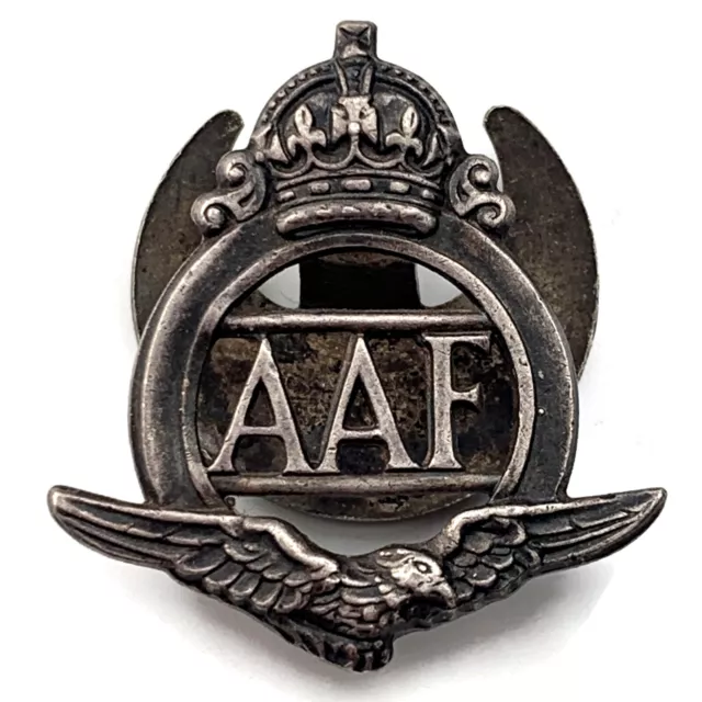 Original WW2 Royal Auxiliary Air Force AAF RAF RAAF Silver Lapel Badge